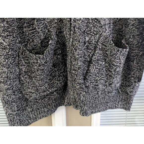 Woman Within Cardigan Sweater Plus Size L 18/20 Zip Up Long Sleeve Black White - Picture 4 of 7